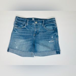Gap ripped blue Jean Midi shorts size 12